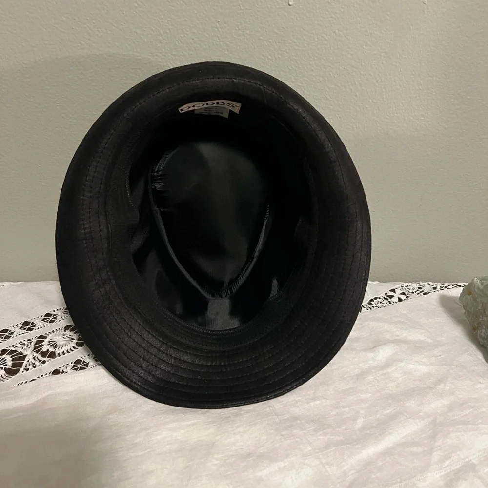 Black Fedora Hat vintage Dobbs hat Ganster Jazz style - Picture 5 of 6